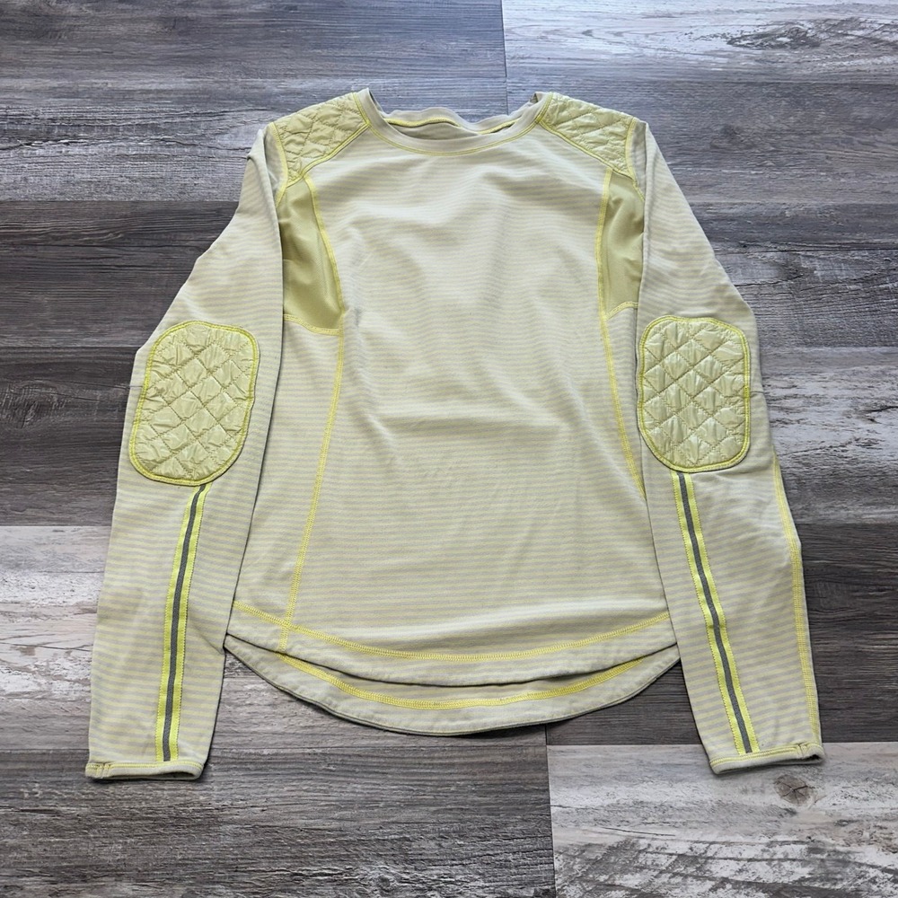 Lululemon Run Ice Queen Yellow Women M Cire Puffer Panels Reflective Sweatshirts